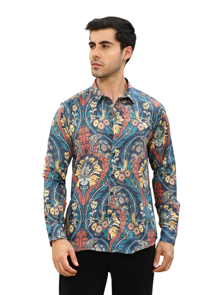 

Рубашка на пуговицах классического кроя Campus Sutra Kynlee, синий/темно-синий/лазурный