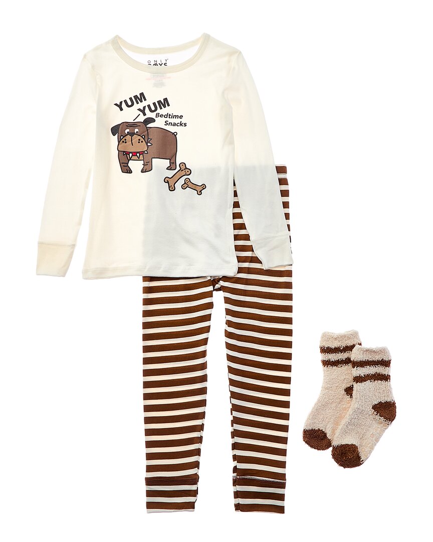 

Пижамный комплект Only Boys из 2 предметов Snuggle Up Snug Fit, белый