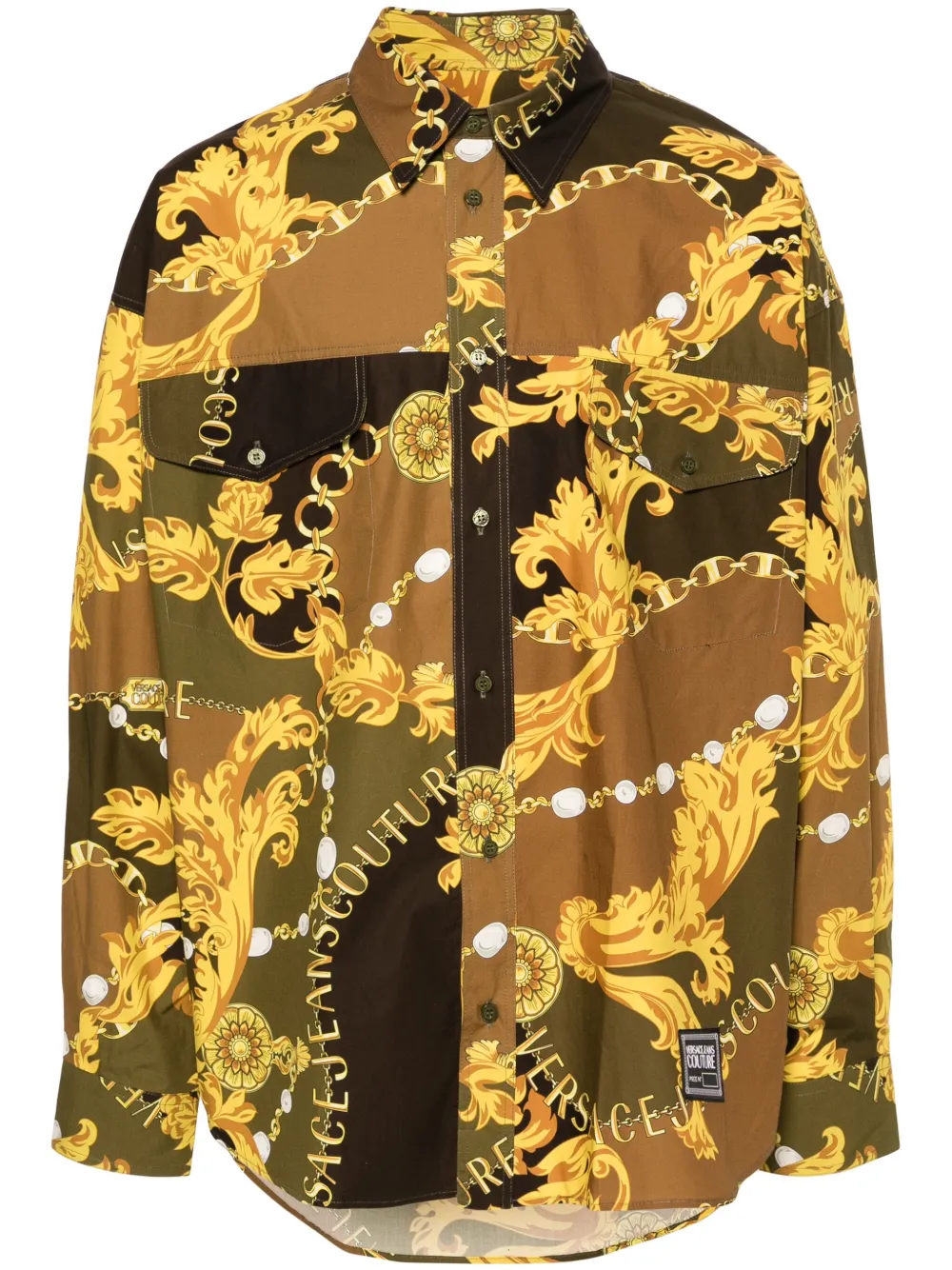 

Рубашка с принтом Chain Couture Versace Jeans Couture, зеленый