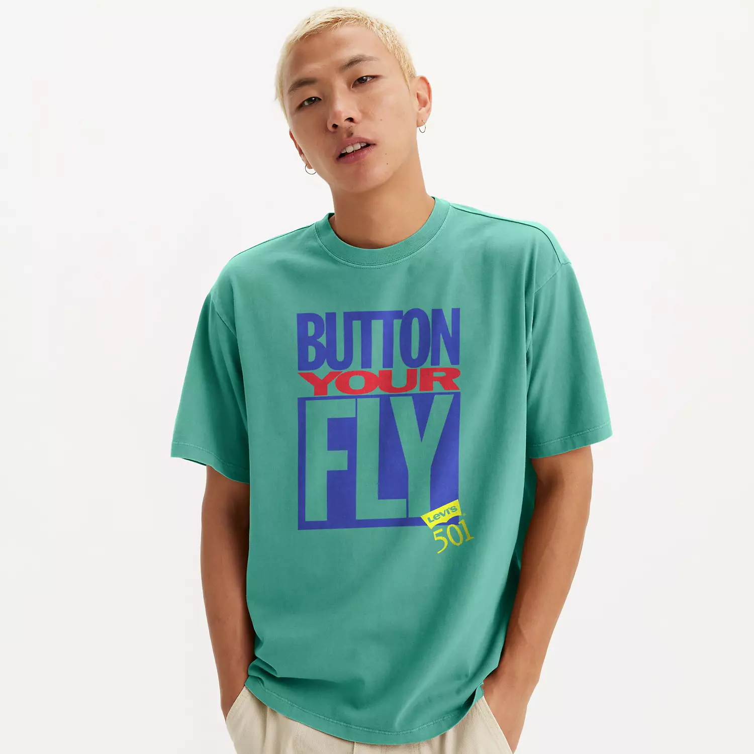 

Футболка с графическим принтом Vintage Fit Levi's, цвет Button Your Fly 501 - Green