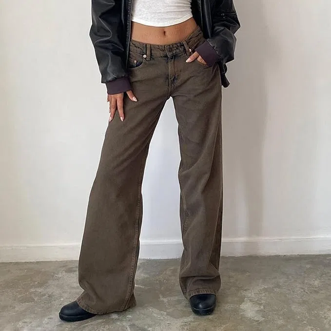 Джинсы свободные Low Rise Baggy, Brown — фото 4