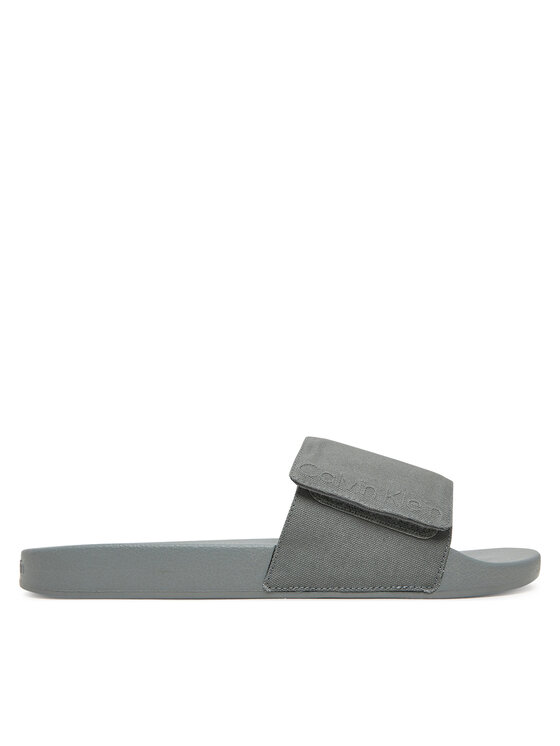 

Мюли Adj Pool Slide Canvas Logo HM0HM01749 Calvin Klein, серый