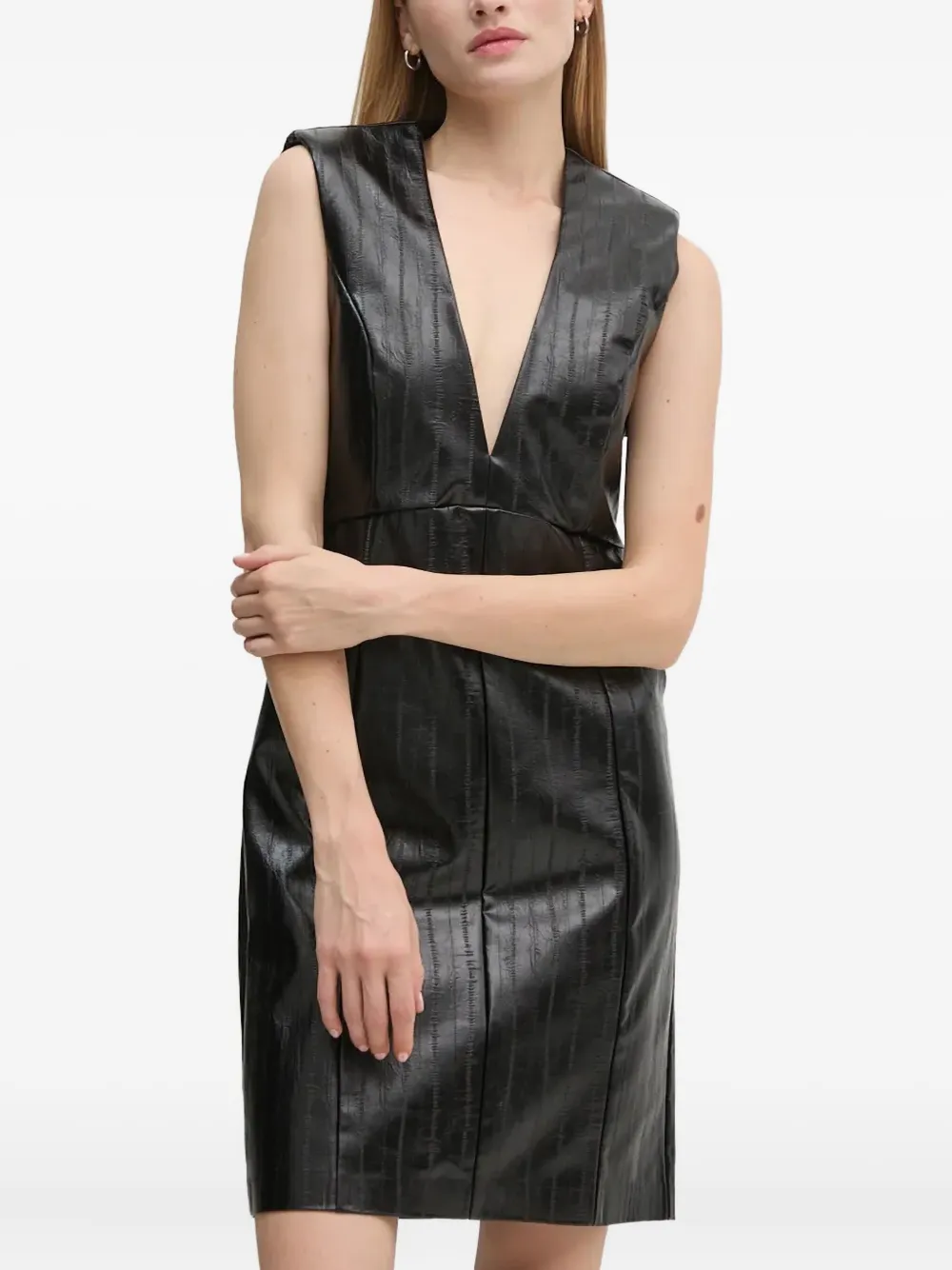 

Мини-платье без рукавов с V-образным вырезом Sisley, черный