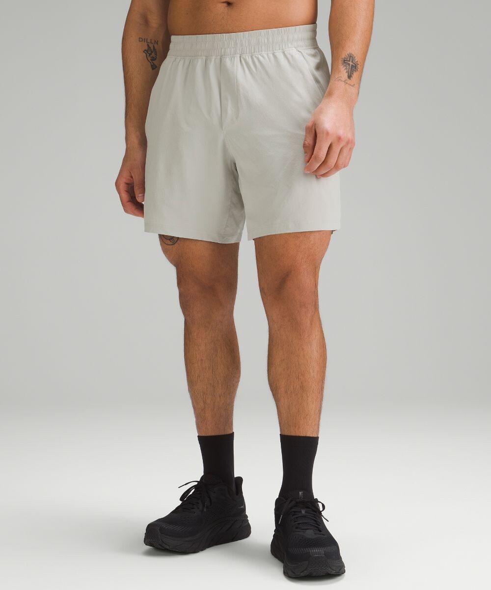 

Короткие шорты без подкладки Pace Breaker Lululemon, серый