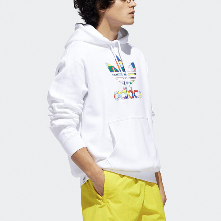 Толстовка с трилистником мужская белая Adidas Originals, белый — фото 3