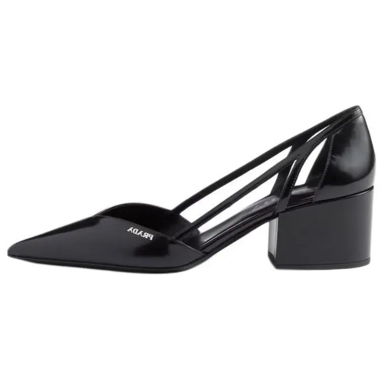 PRADA Женские туфли на платформе с массивным каблуком 5,5 см черные — фото 3