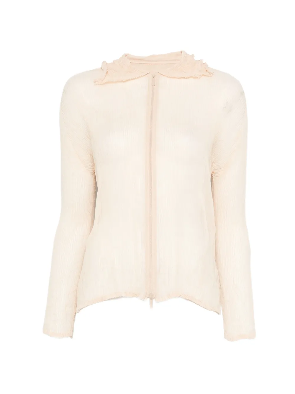 

Шифоновый топ с перекрученным элементом Pleats Please Issey Miyake, бежевый