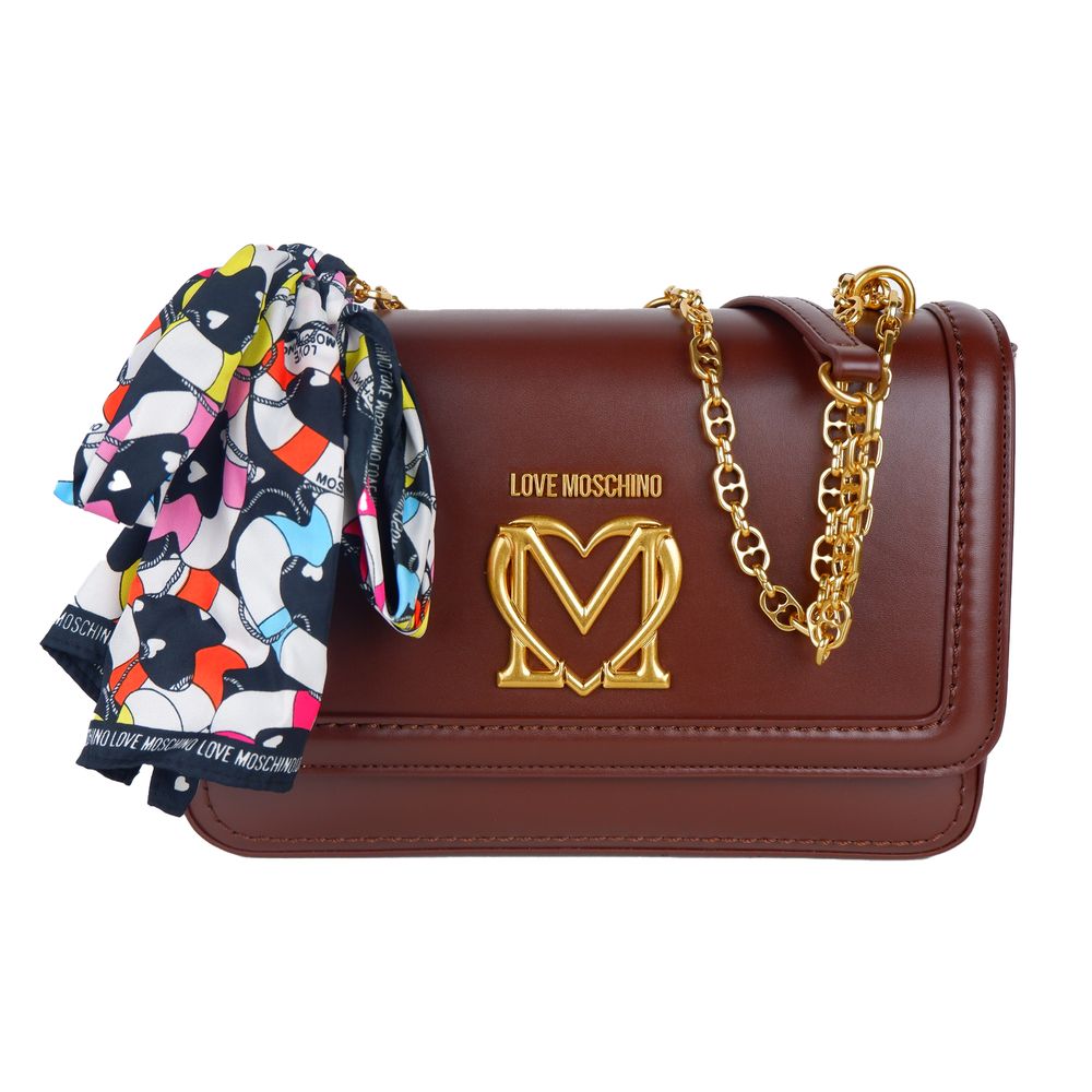 

Элегантная черная сумка через плечо с золотыми акцентами LOVE MOSCHINO