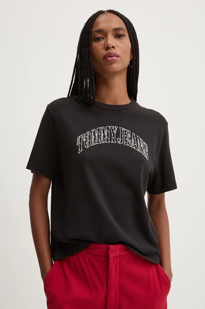 

Хлопковая футболка Tommy Jeans, черный