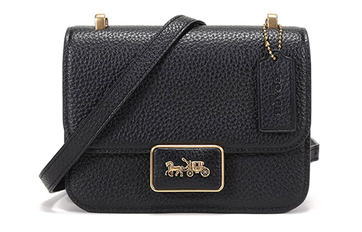 

COACH Сумка-мессенджер Alie Leather, маленькая квадратная сумка, сумки через плечо, женские, черные