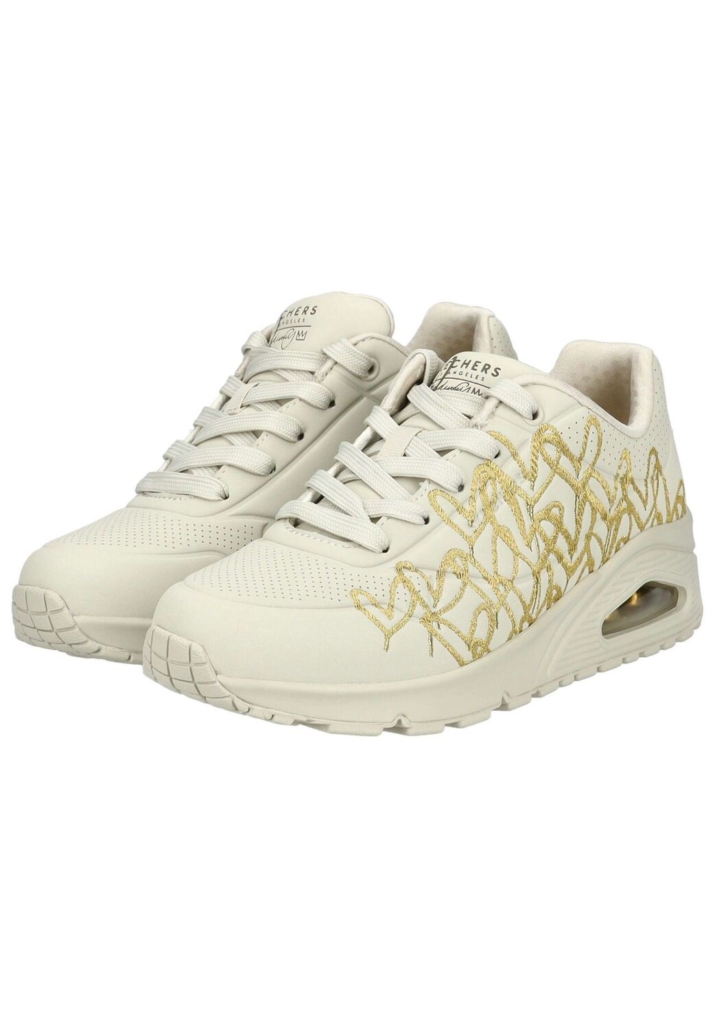 Кроссовки из искусственной кожи SKECHERS, цвет Beige/gold — фото 4