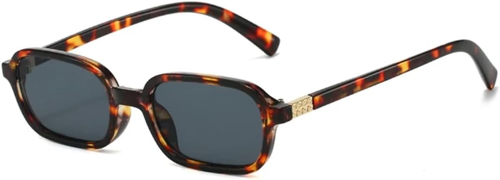 

Солнцезащитные очки для мужчин и женщин - защита UV400 - маленькая оправа, линзы конфетных цветов, для занятий спортом на открытом воздухе и вождения DSVIGF, Leopard Grey