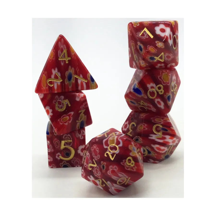 

Набор Candy Glass Poly — мак с золотом (7), Crystal & Bone Dice (Level Up Dice)