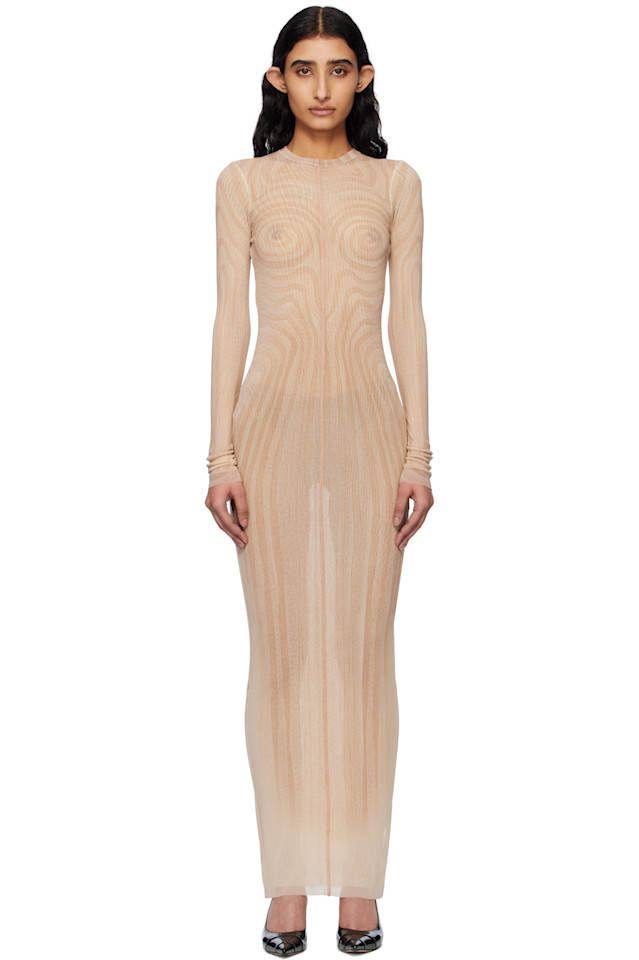 

Длинное платье макси "Spirale" Jean Paul Gaultier, розовый