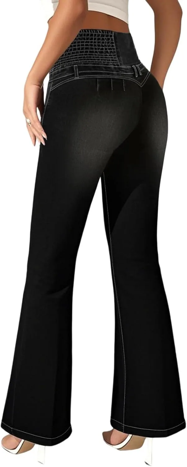 

Джинсы Plus Size High Waisted Bootcut для женщин с эффектом Slim Fit QERINTE