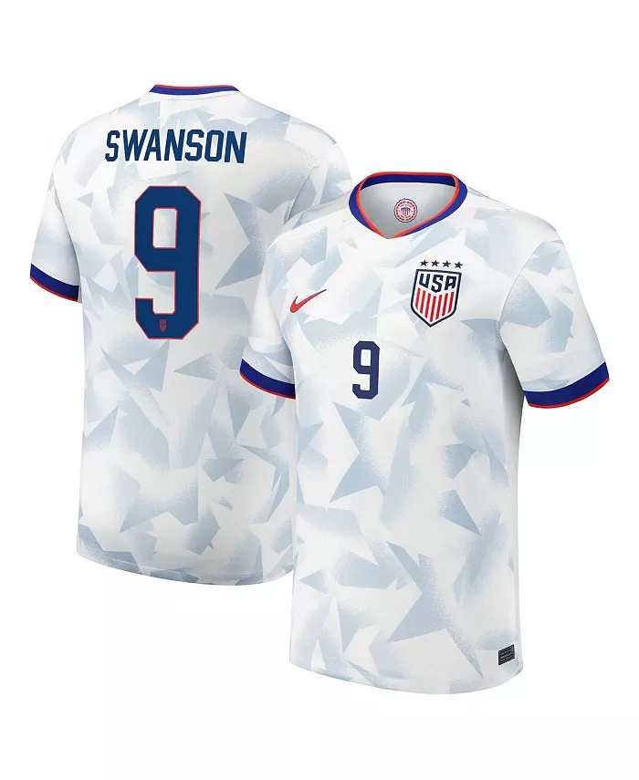 

Мужская домашняя реплика футболки игрока Mallory Swanson USWNT 2025 в белом цвете Nike