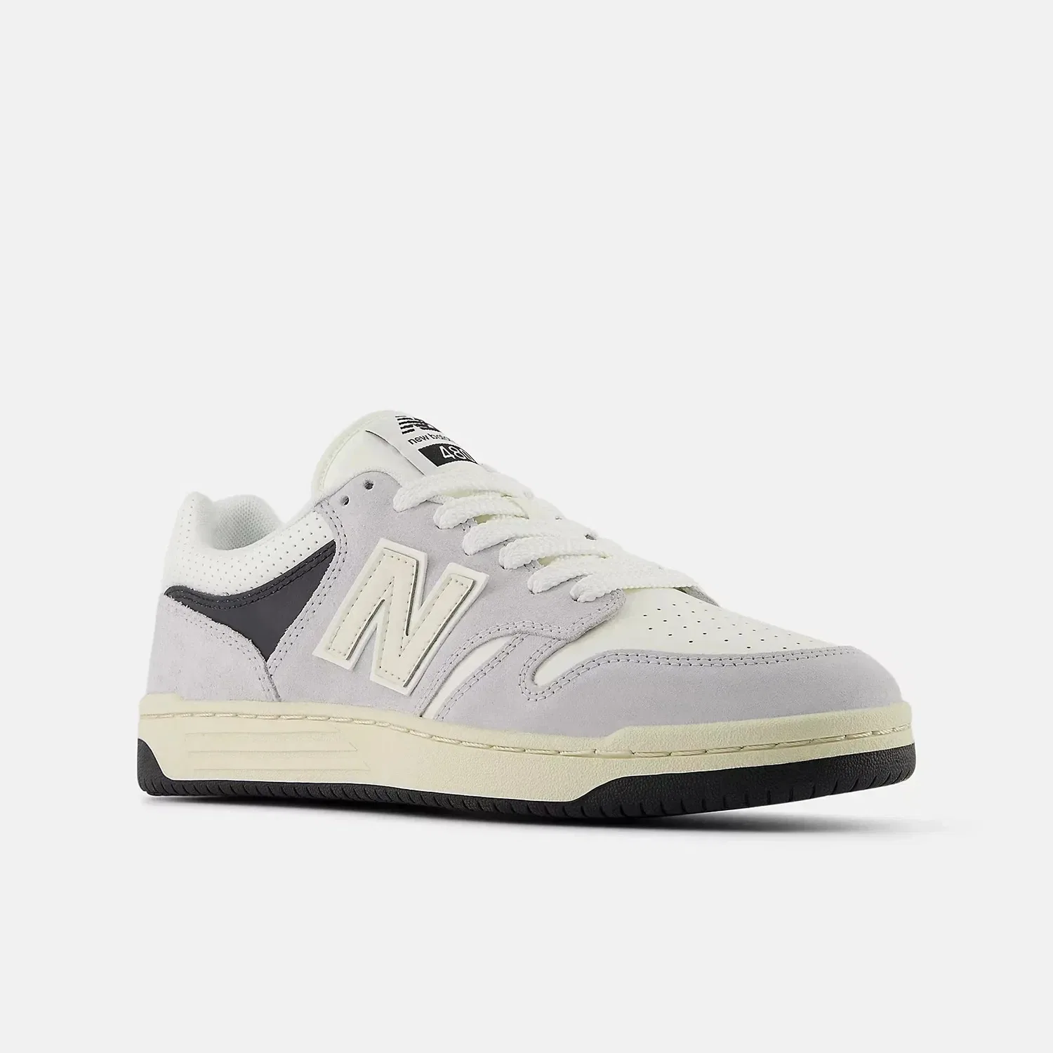 Мужские кроссовки New Balance 480 BB480PEG, серые, с цветовыми блоками, в стиле лайфстайл, SHOP73