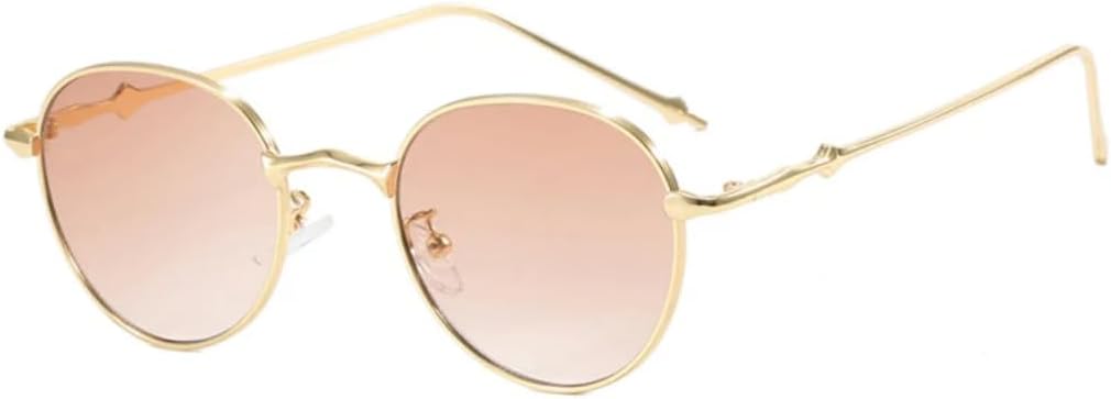 

Солнцезащитные очки с защитой UV400 | Маленькие круглые металлические цветные линзы | для женщин и мужчин, для занятий спортом на открытом воздухе и вождения DSVIGF, Gold Gradient Tea