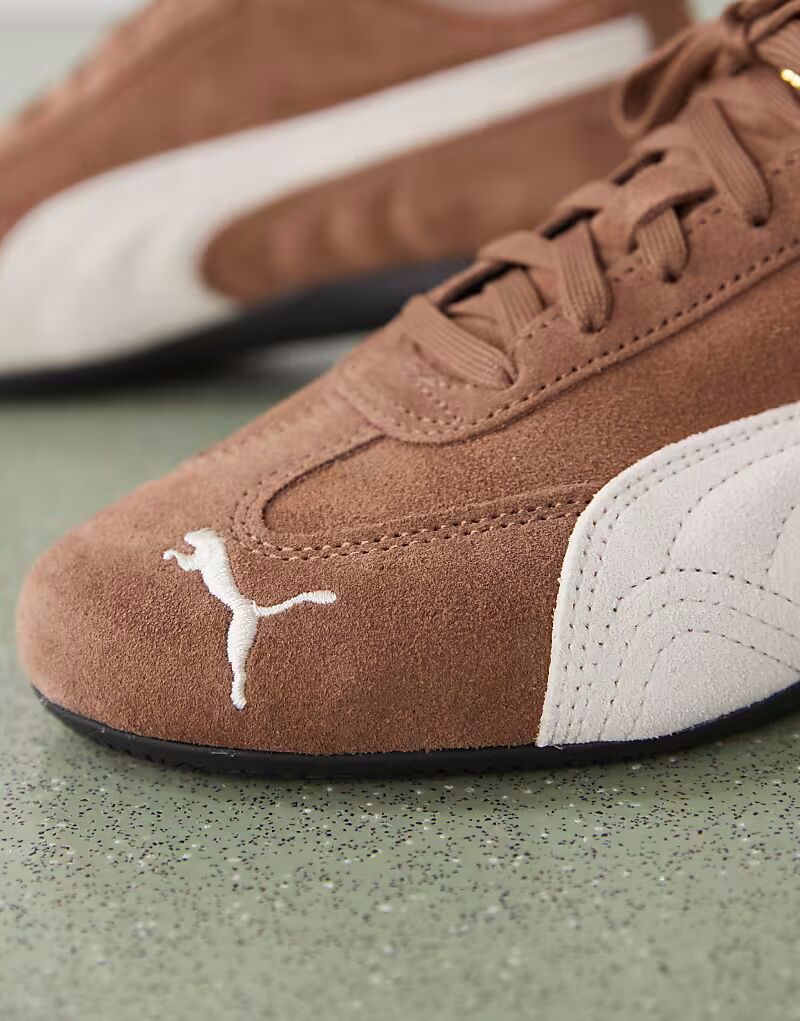 Кроссовки Puma Speedcat OG коричневого и бежевого цветов — фото 4