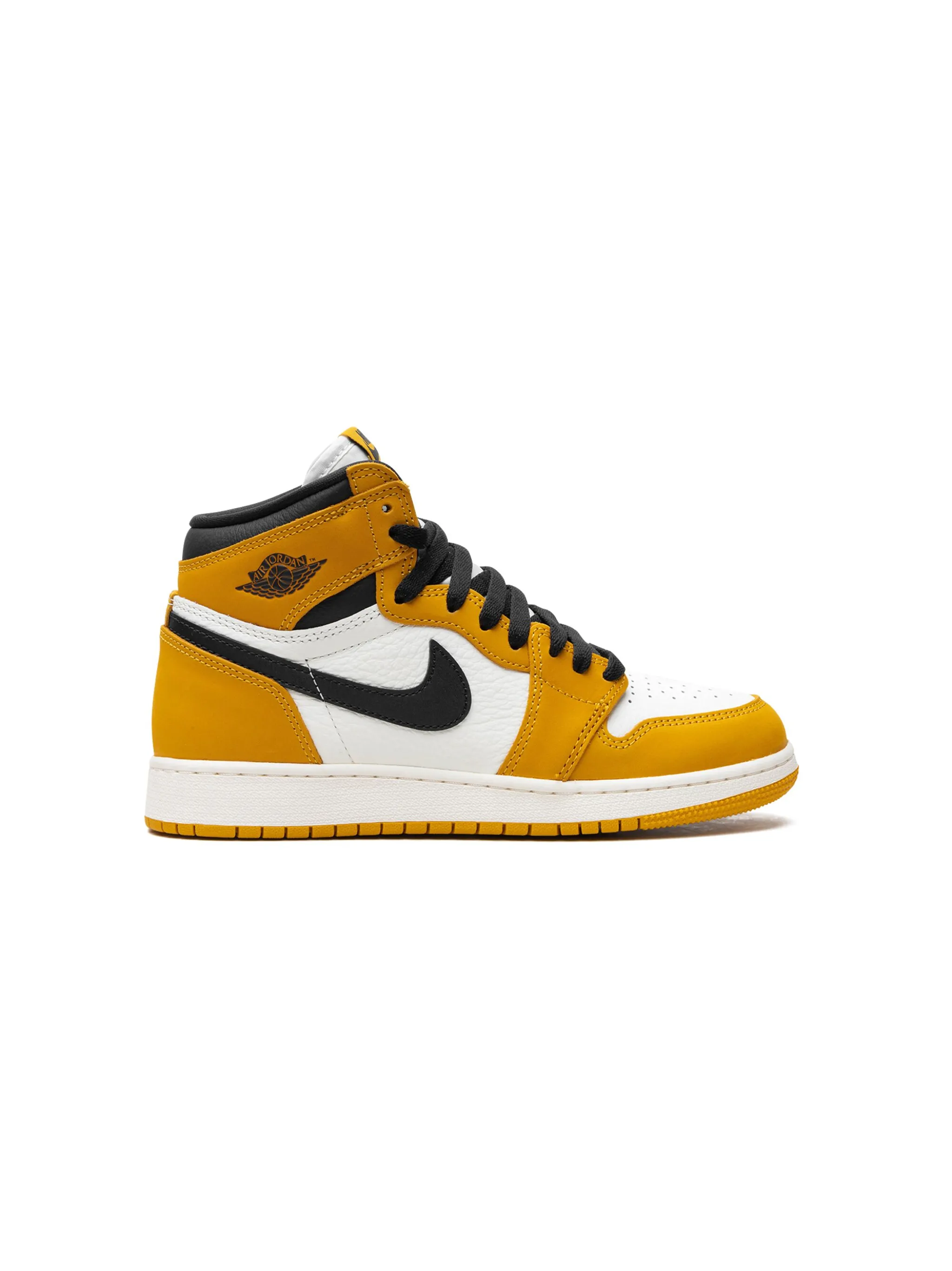 Кроссовки Air Jordan 1 Retro High OG/Black Jordan Kids, желтый — фото 2