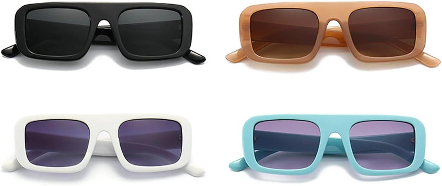 

Квадратные солнцезащитные очки для женщин и мужчин, модные прямоугольные солнцезащитные очки с защитой UV400 для активного отдыха на природе mincl, White