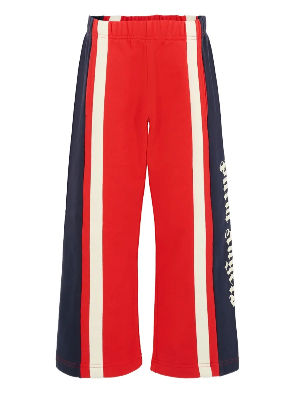 

Полосатые брюки широкого кроя Palm Angels Kids, красный