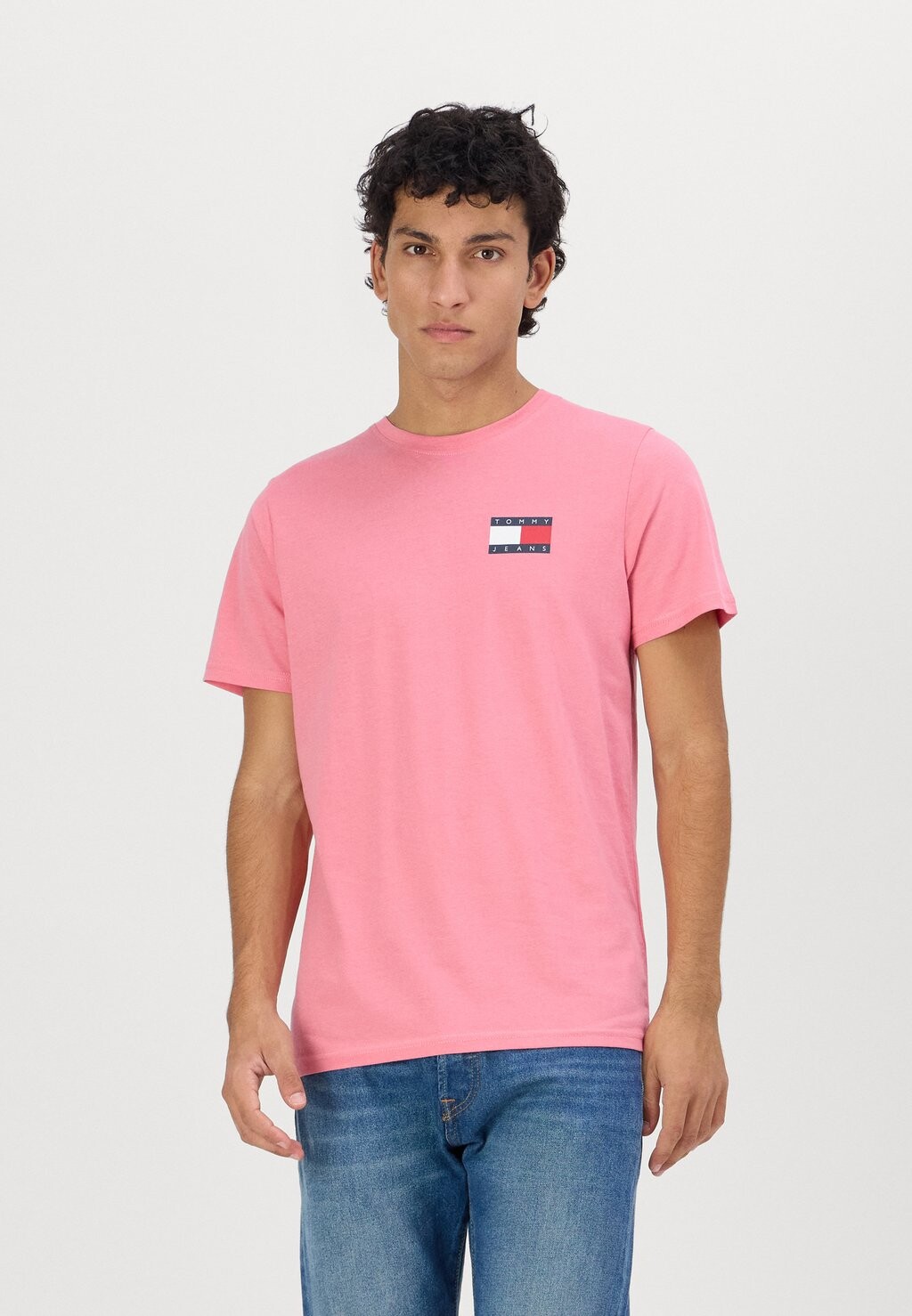 

Базовая футболка SLIM ESSENTIAL FLAG TEE Tommy Jeans, розовый