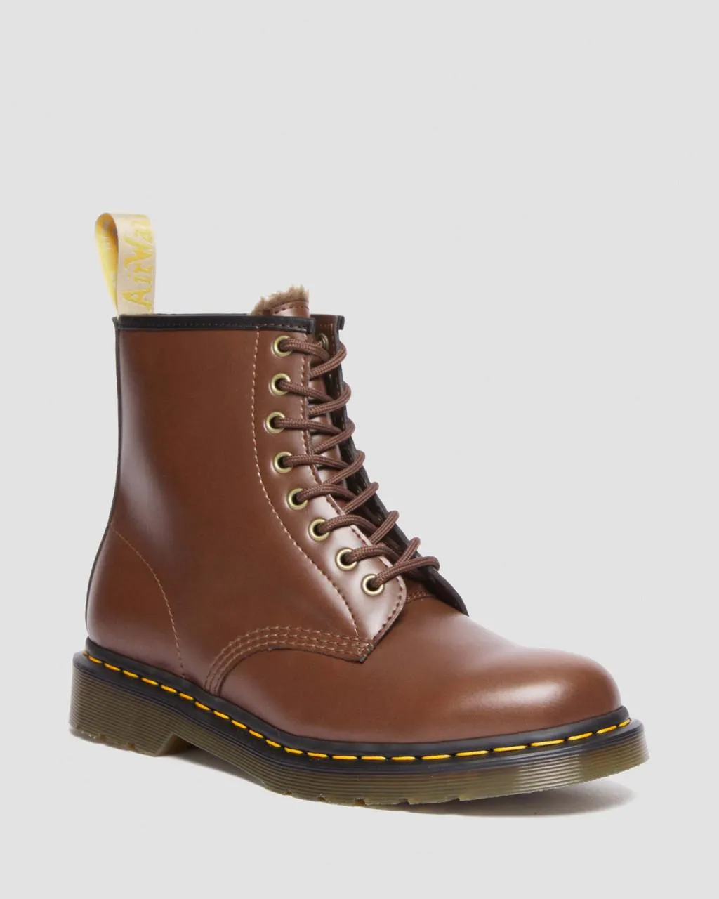 

Dr. Martens Vegan 1460 Ботинки на шнуровке на подкладке из искусственного меха, цвет Brown — Norfolk Vegan