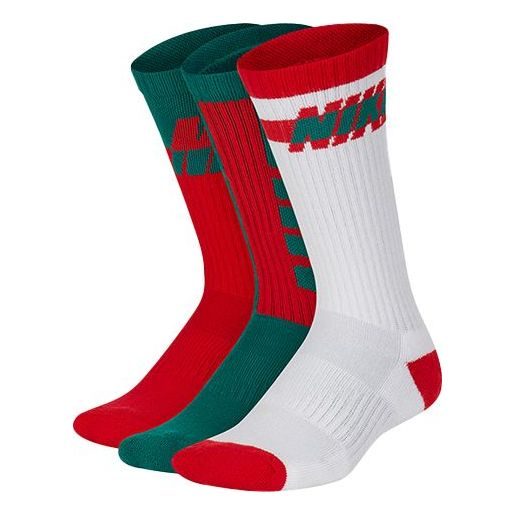 

Носки Nike Unisex Socks 3 Packs Red/Green/White, красный