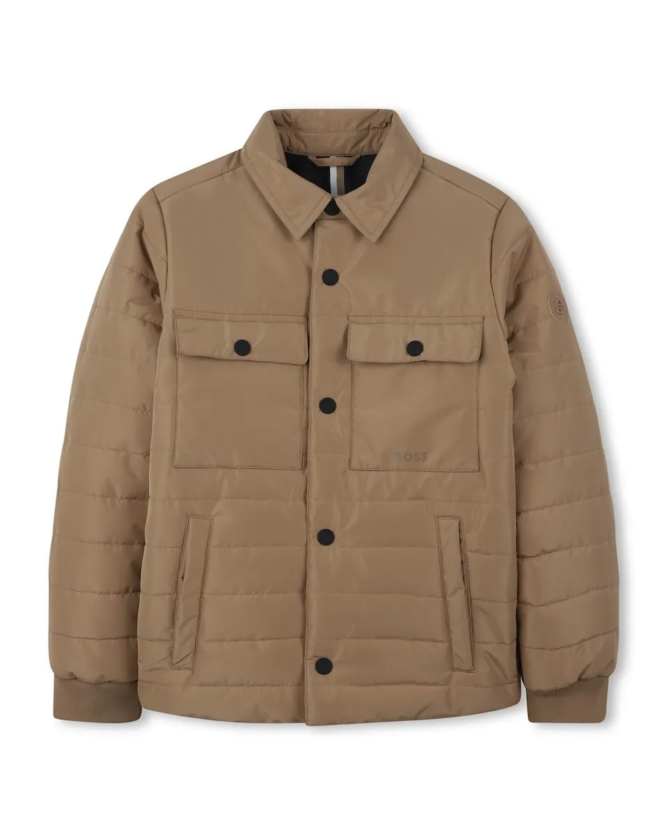 

Детская куртка коричневого цвета с длинными рукавами BOSS Kidswear