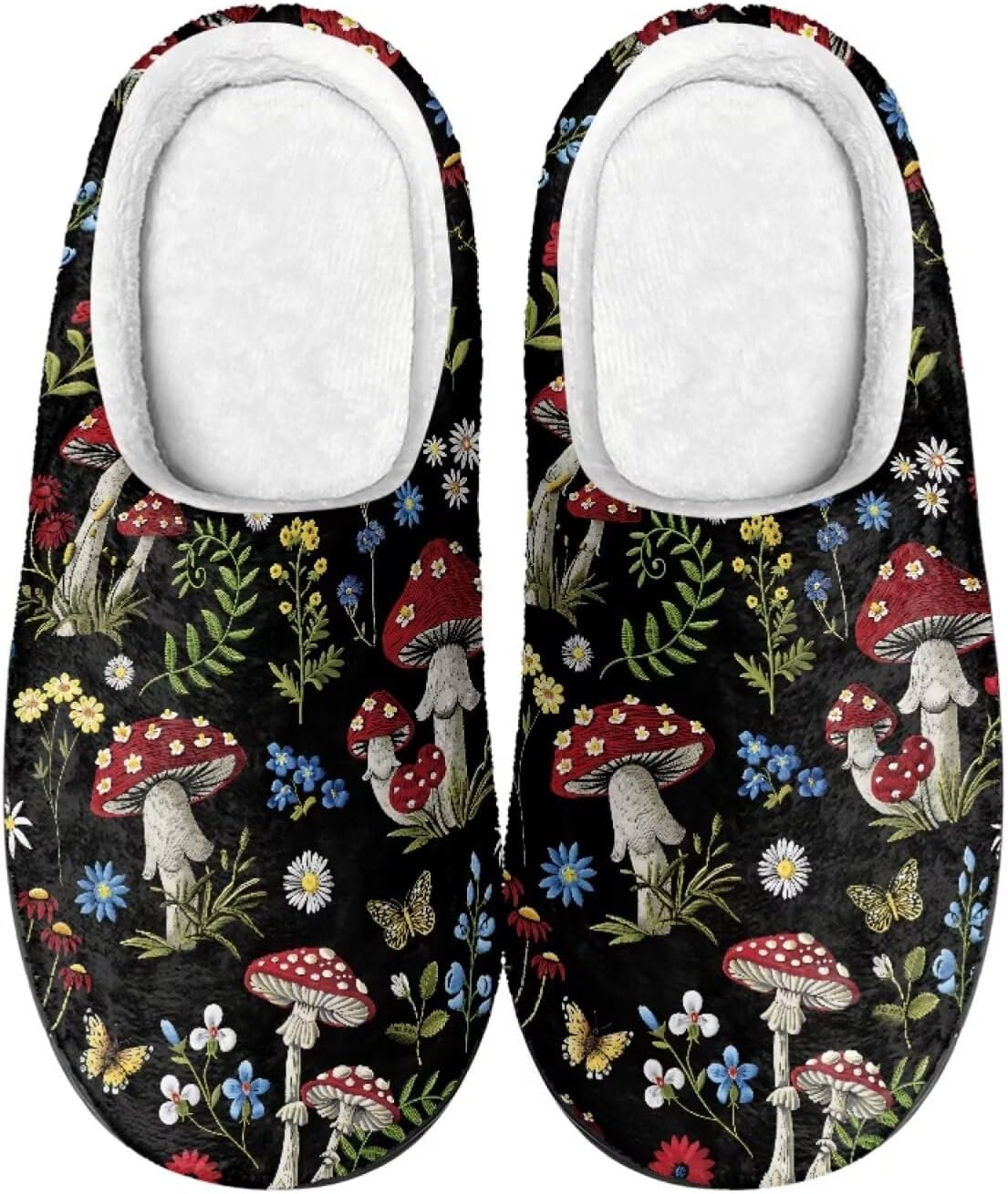 

Уютные тапочки, мягкие и удобные, с нескользящей подошвой, для женщин и мужчин, домашняя обувь, обувь для спальни Cadowhimsy, Retro Mushroom Leaf