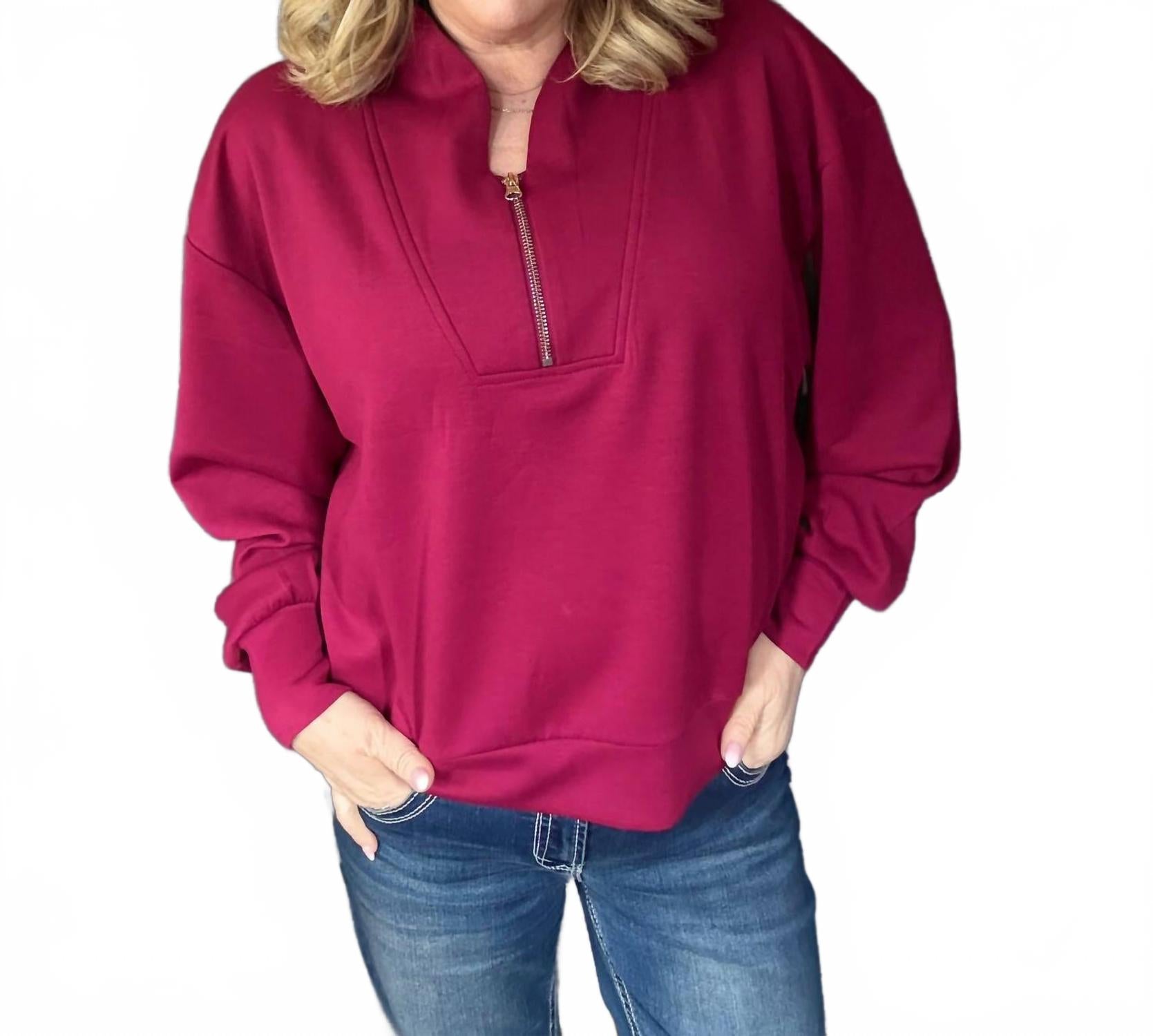 

ZENANA Толстовка Rose Vines цвета каберне