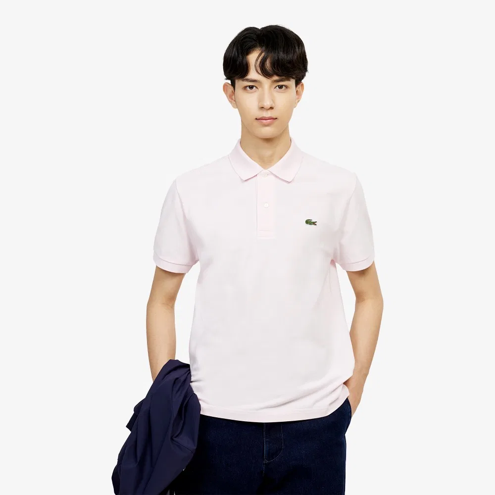 Мужская поло-рубашка Lacoste French Regular Fit, базовая, светло-розовый