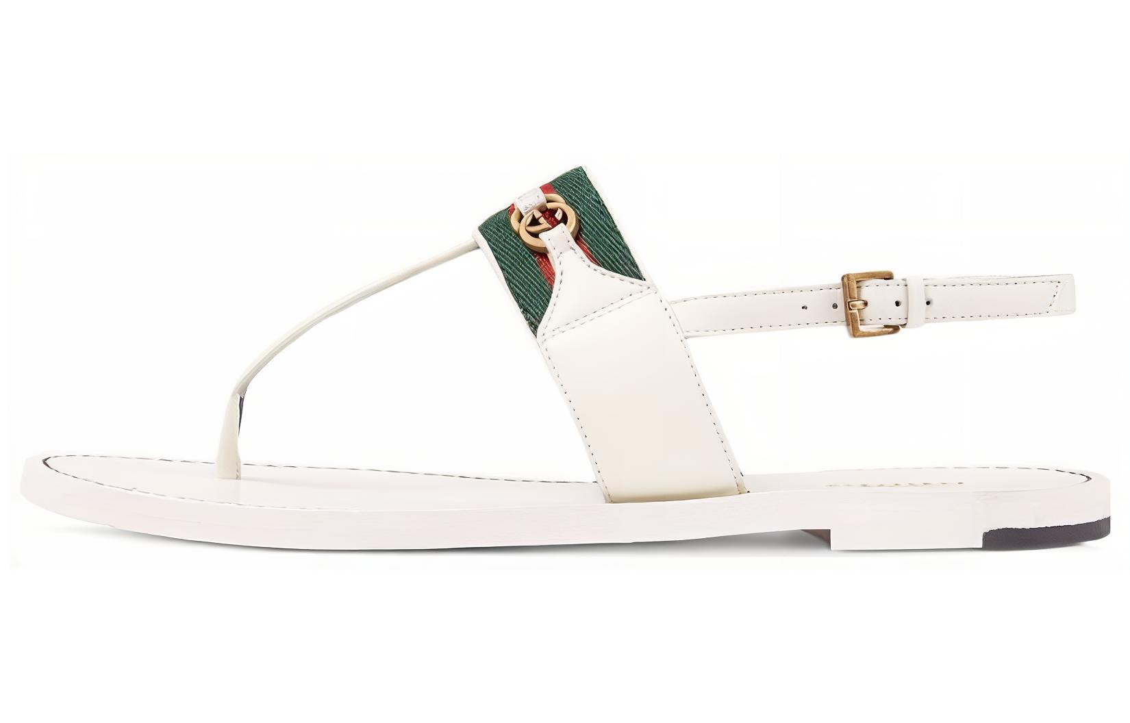 Женские белые сандалии на ремешках GUCCI