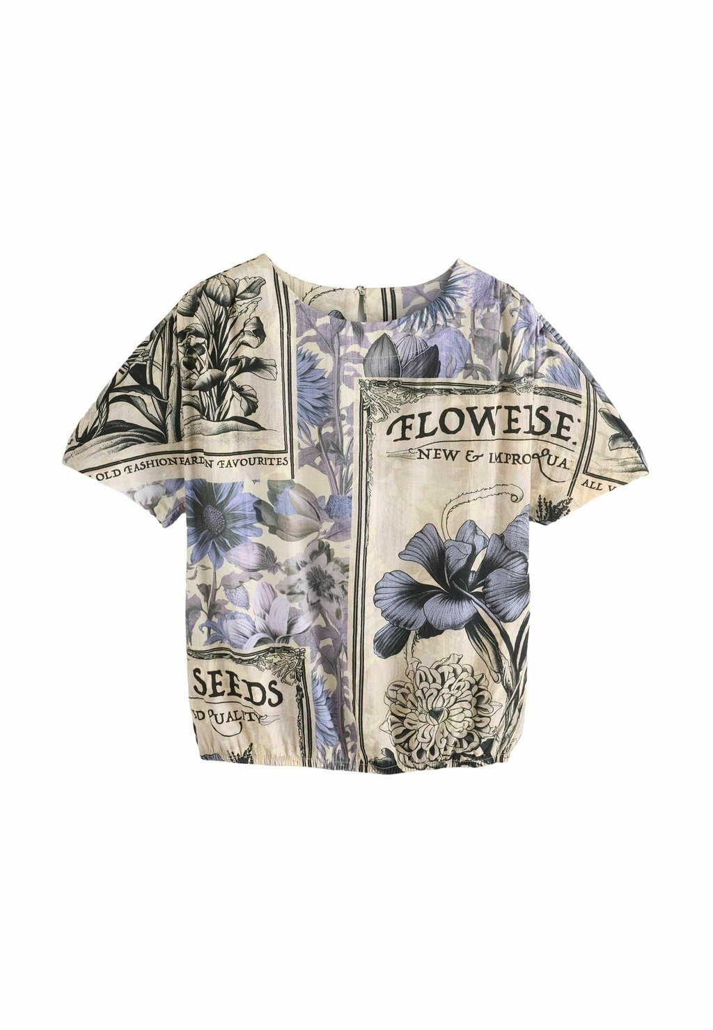 

Блуза REGULAR FIT BUBBLE HEM - Print T-shirt Next, синий