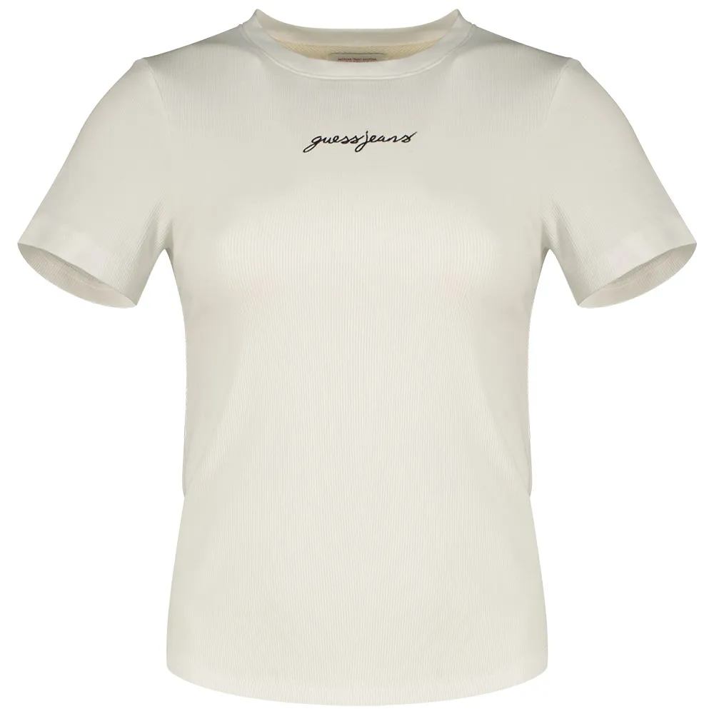 

Футболка с коротким рукавом Guess Jeans Gj Sl Cn Embro Slim Rib, бежевый