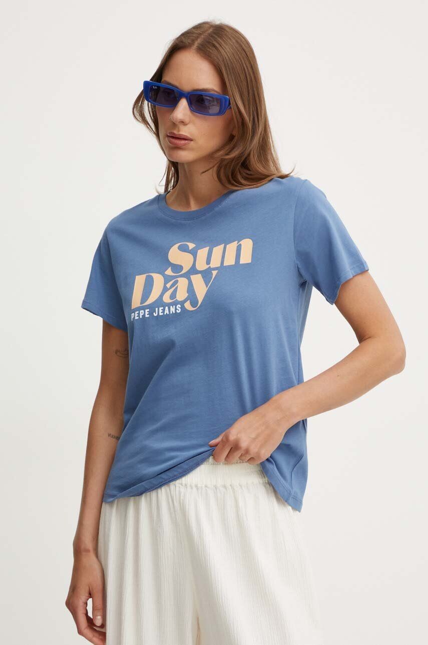 

Футболка EFFIE из хлопка Pepe Jeans, синий