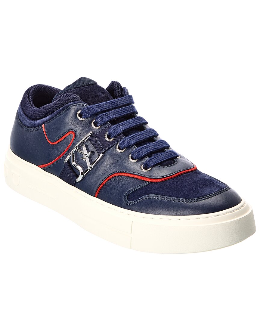 

Кроссовки Ferragamo Noris из кожи и замши Salvatore Ferragamo, синий