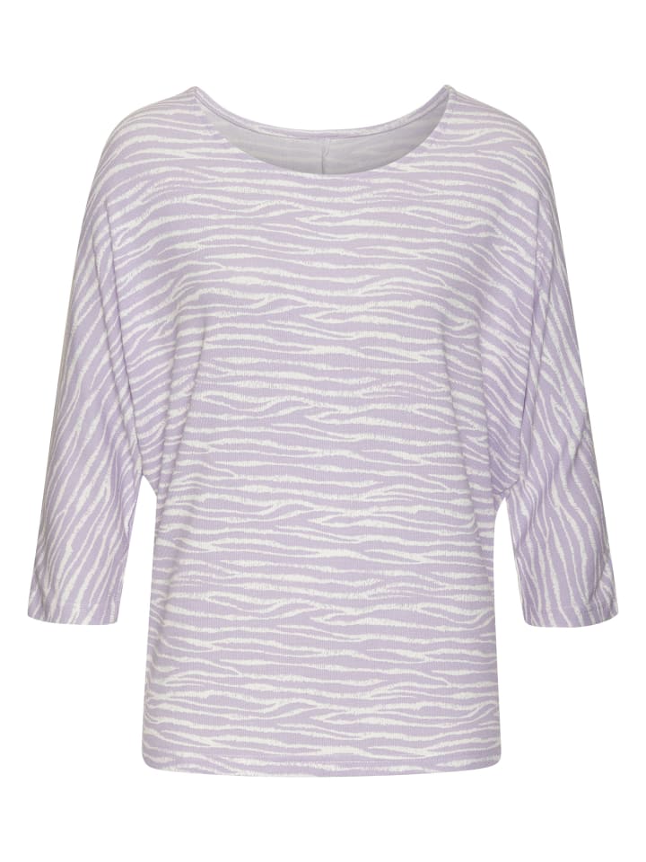 

Рубашка с рукавами 3/4 фиолетового цвета LASCANA