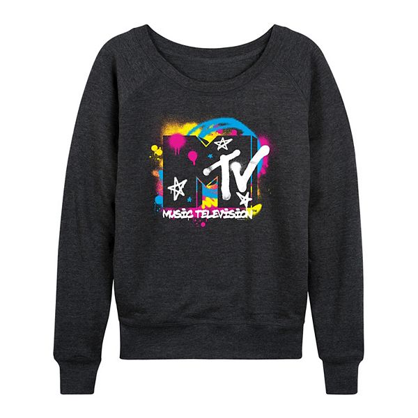 

Женская футболка с длинным рукавом MTV spray paint logo french terry Licensed Character, Heather Charcoal