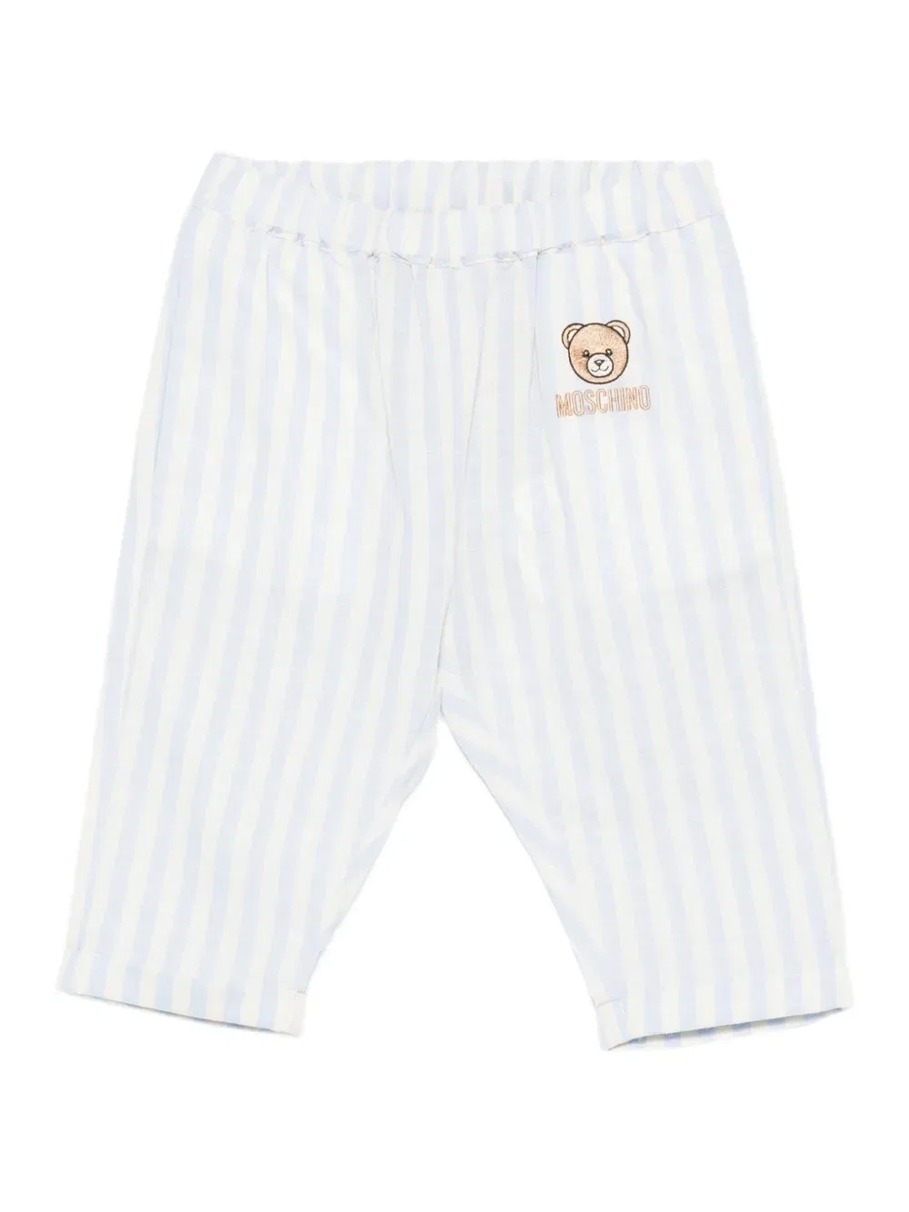 Полосатые плюшевые штаны Moschino Kids, синий