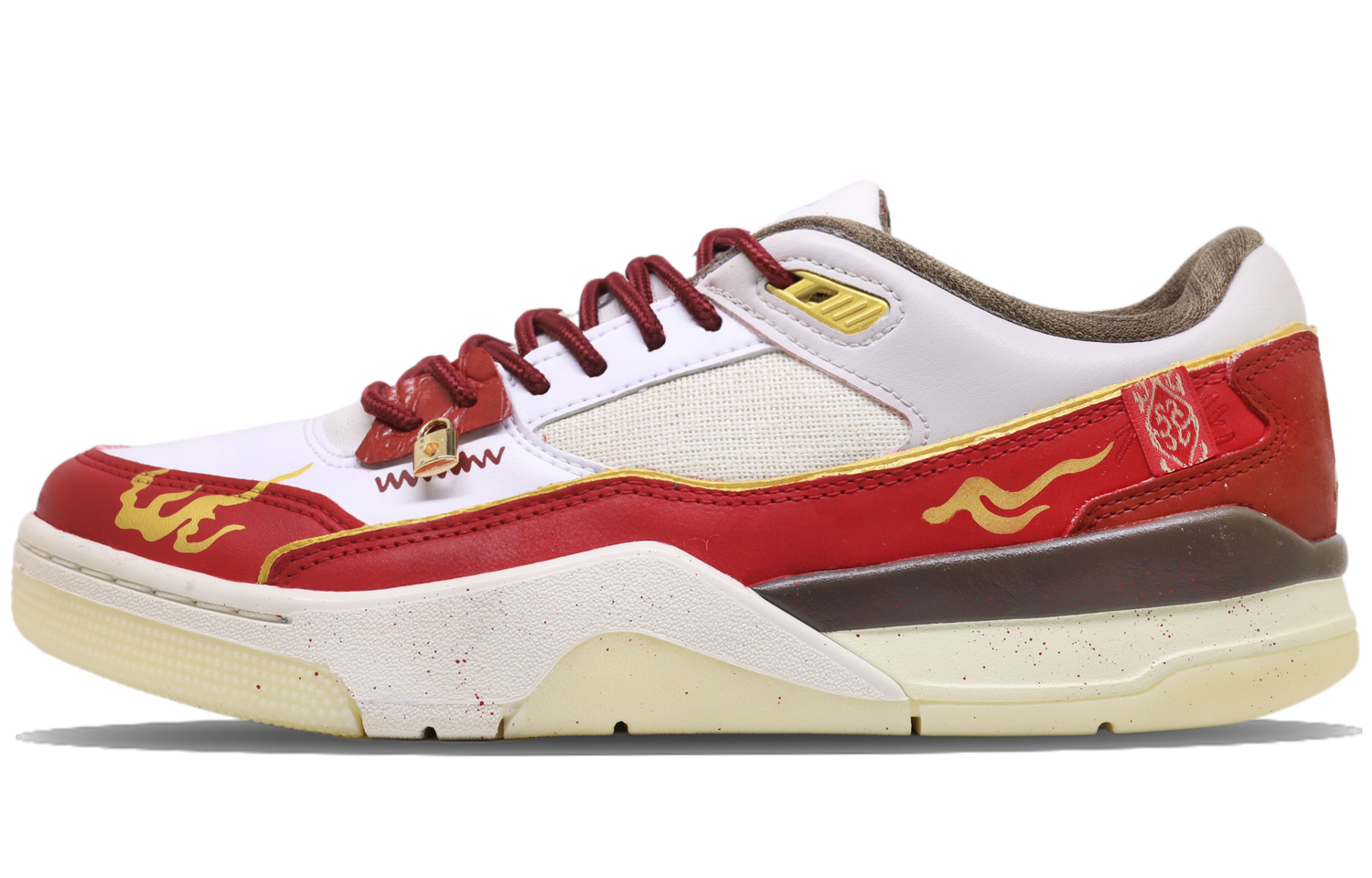 

Jordan Кроссовки FLIGHT COURT Abrasion Resistant Low top Vintage мужские бежево-красные