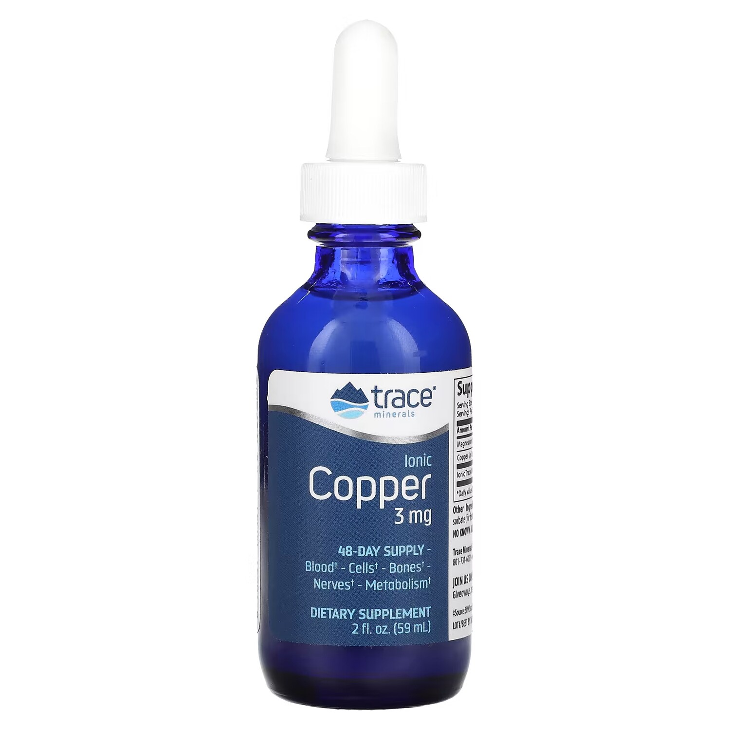 

Trace Minerals Ionic Copper 3 мг 2 жидких унции (59 мл) Trace Minerals ®