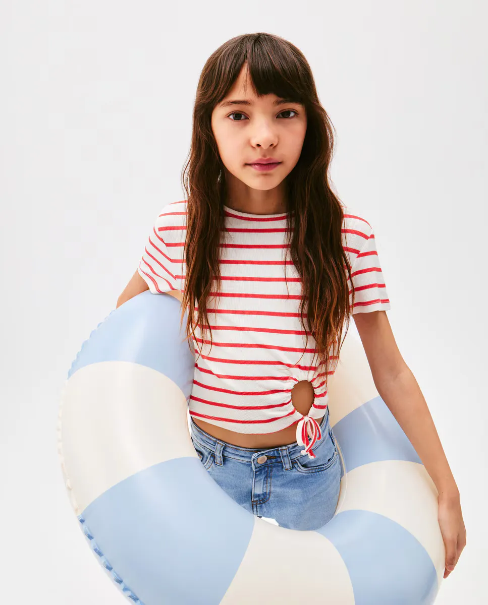 

Футболка для девочки с боковой деталью Kids El Corte Inglés, красный