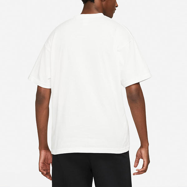 Футболка Nike Solo Swoosh Mens T-Shirt Printing Logo Solid Color Round Neck Short Sleeve White, белый — фото 4