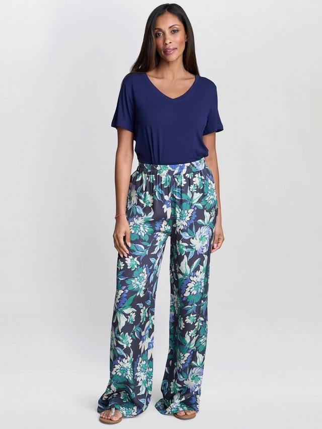 

Сатиновые брюки с широкими штанинами Gina Bacconi, Blue/Multi