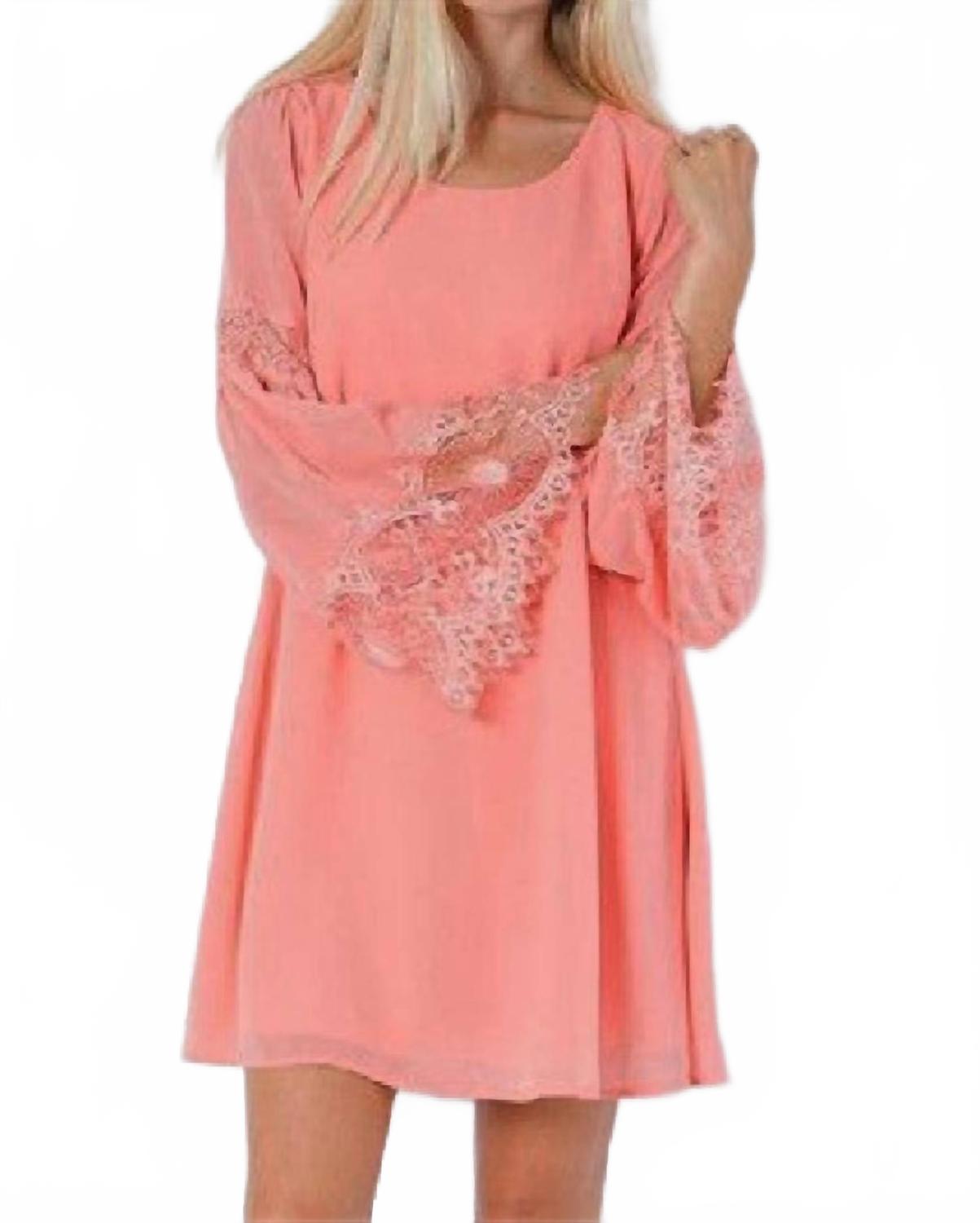 

Entro Платье-футляр из шифона с кружевом и кружевом персикового цвета