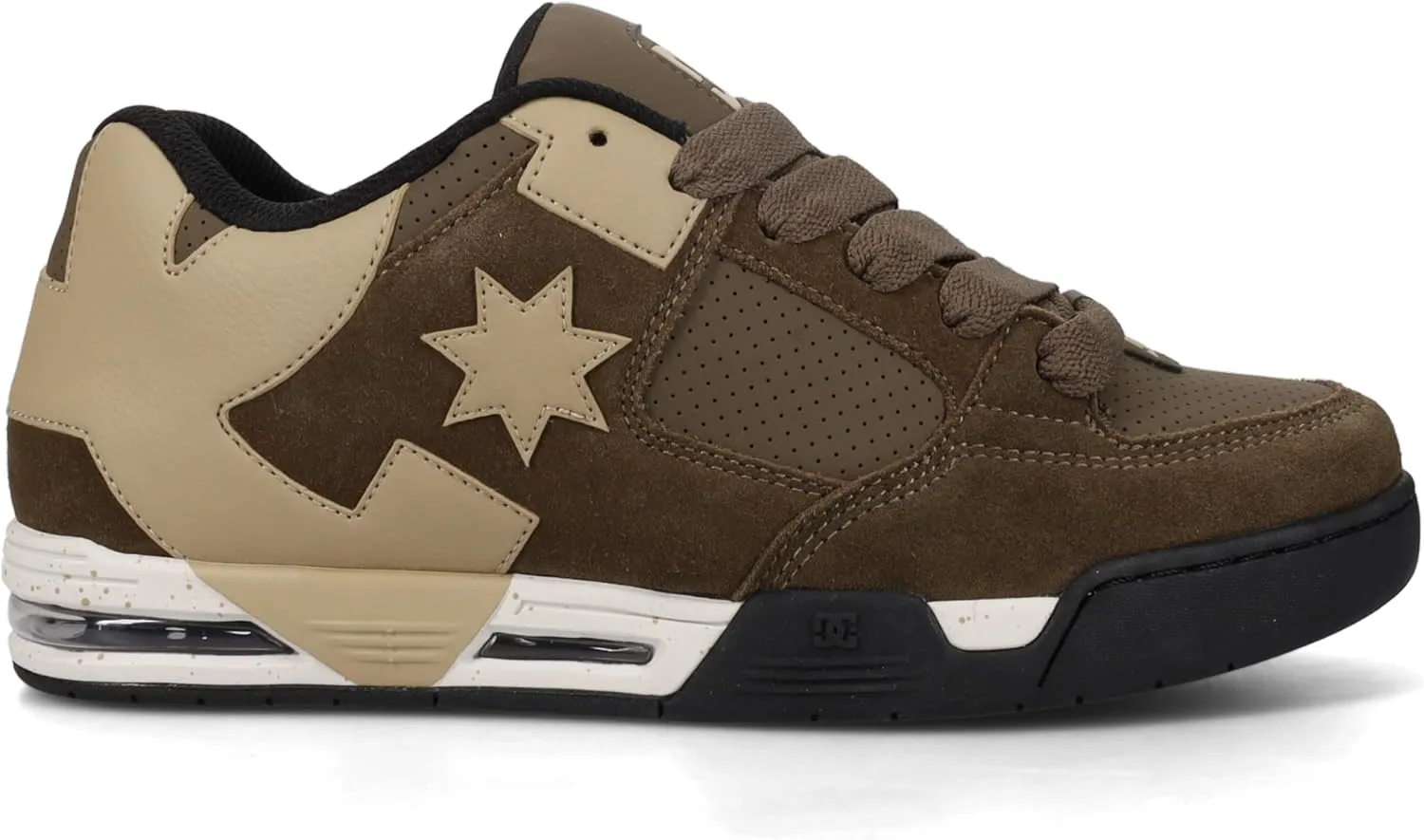 Мужские скейтбордические кроссовки DC Shoes Dc02220, черный/светло-коричневый/оливковый — фото 4