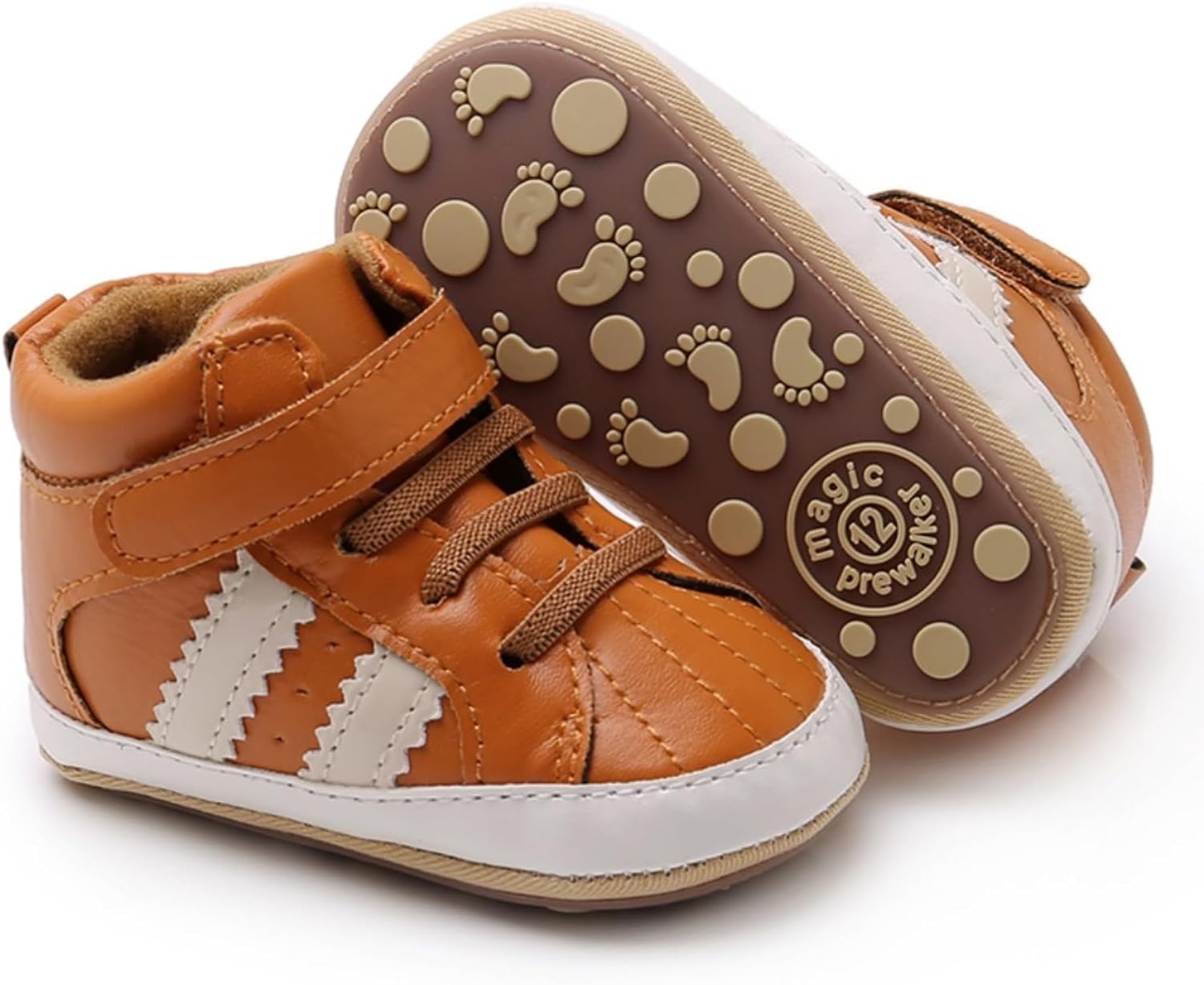 

Детские кеды для мальчиков и девочек, холщовые сандалии для малышей, антискользящие ботинки для младенцев, высокие кеды для первого шага, обувь для новорожденных AKINGIO, 07-Brown