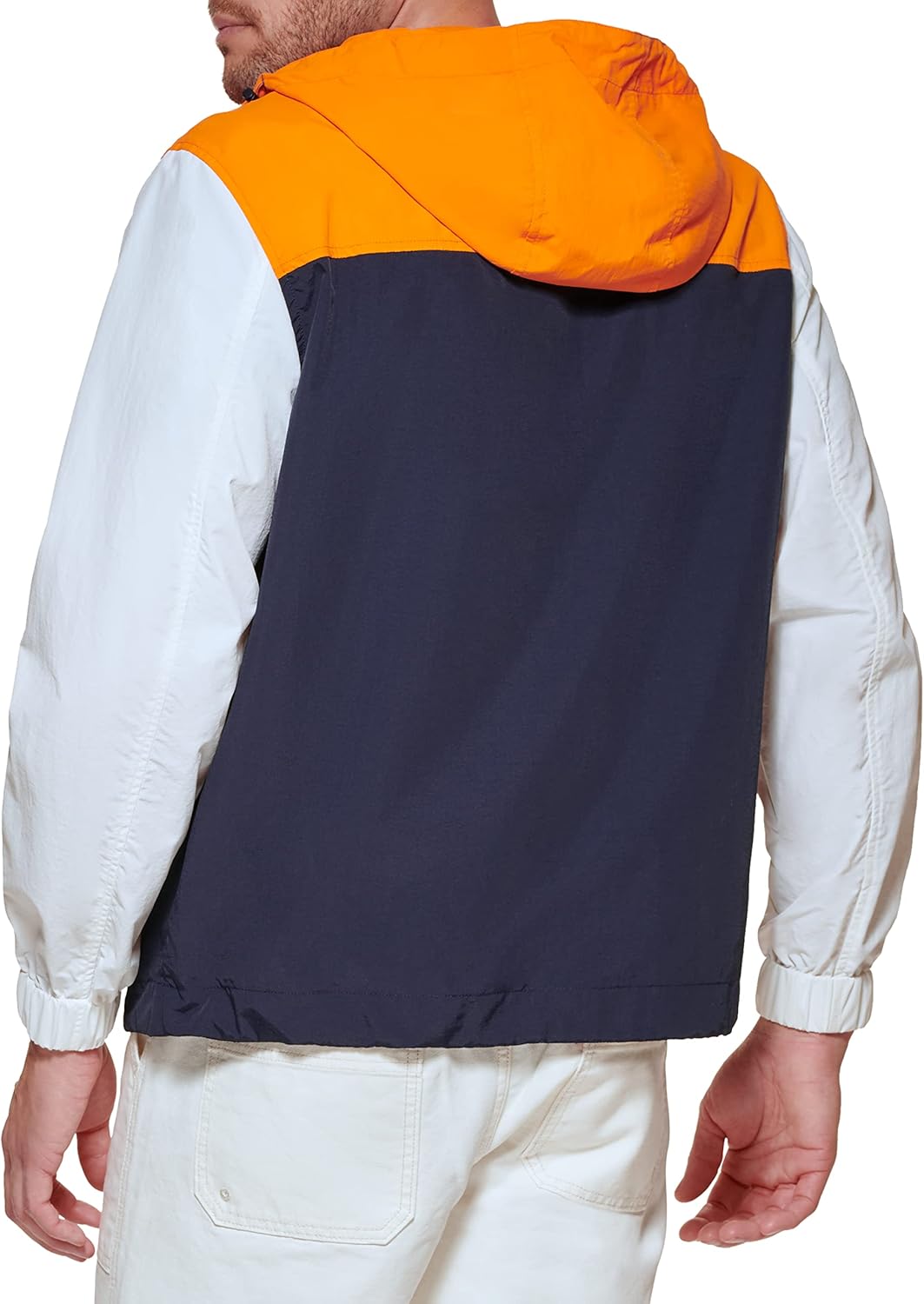 Мужская легкая куртка-поповер в стиле ретро от Tommy Hilfiger Taslan, Orange/Navy/Ice — фото 4